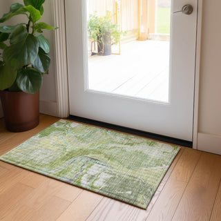 Piper Looms Chantille Abstract ACN1005 Green Machine Washable Area Rug Scatter Lifestyle Image Feature