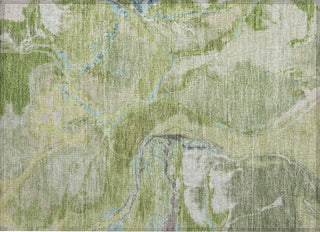 Piper Looms Chantille Abstract ACN1005 Green Machine Washable Area Rug Scatter Main Image