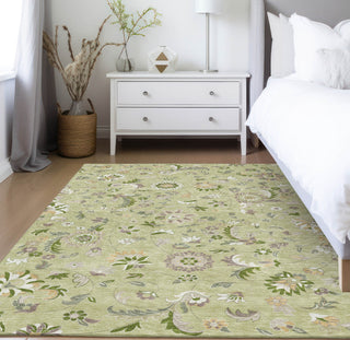 Piper Looms Chantille Floral ACN1006 Aloe Machine Washable Area Rug Lifestyle Image Feature