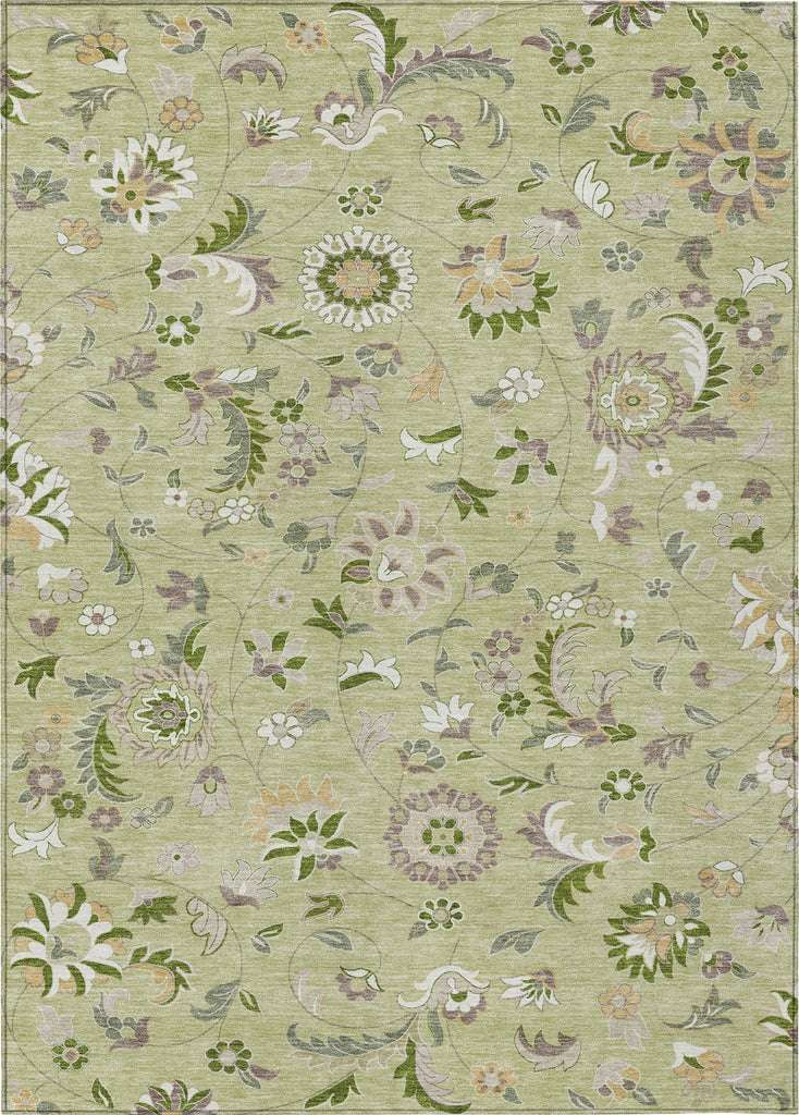 Piper Looms Chantille Floral ACN1006 Aloe Machine Washable Area Rug main image