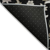 Piper Looms Chantille Floral ACN1006 Black Machine Washable Area Rug Backing Image