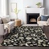 Piper Looms Chantille Floral ACN1006 Black Machine Washable Area Rug Lifestyle Image Feature