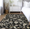 Piper Looms Chantille Floral ACN1006 Black Machine Washable Area Rug Lifestyle Image Feature