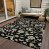 Piper Looms Chantille Floral ACN1006 Black Machine Washable Area Rug Outdoor Lifestyle Image Feature