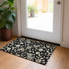 Piper Looms Chantille Floral ACN1006 Black Machine Washable Area Rug Scatter Lifestyle Image Feature