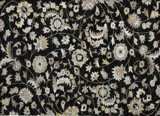 Piper Looms Chantille Floral ACN1006 Black Machine Washable Area Rug Scatter Main Image