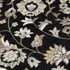 Piper Looms Chantille Floral ACN1006 Black Machine Washable Area Rug Swatch Image
