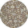 Piper Looms Chantille Floral ACN1006 Chocolate Machine Washable Area Rug Round Main Image