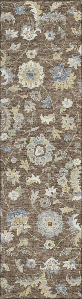 Piper Looms Chantille Floral ACN1006 Chocolate Machine Washable Area Rug Runner Main Image