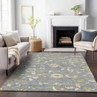 Piper Looms Chantille Floral ACN1006 Gray Machine Washable Area Rug Lifestyle Image Feature