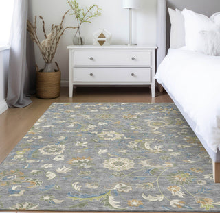 Piper Looms Chantille Floral ACN1006 Gray Machine Washable Area Rug Lifestyle Image Feature
