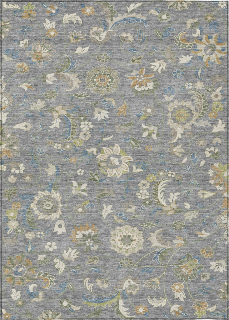 Piper Looms Chantille Floral ACN1006 Gray Machine Washable Area Rug main image