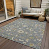 Piper Looms Chantille Floral ACN1006 Gray Machine Washable Area Rug Outdoor Lifestyle Image Feature
