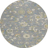 Piper Looms Chantille Floral ACN1006 Gray Machine Washable Area Rug Round Main Image