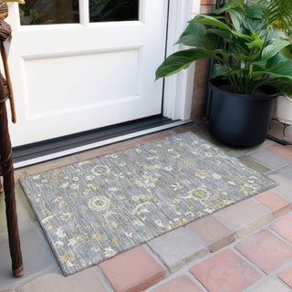 Piper Looms Chantille Floral ACN1006 Gray Machine Washable Area Rug Scatter Outdoor Lifestyle Image Feature