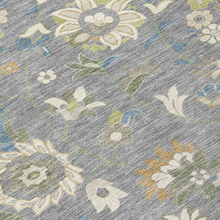 Piper Looms Chantille Floral ACN1006 Gray Machine Washable Area Rug Swatch Image