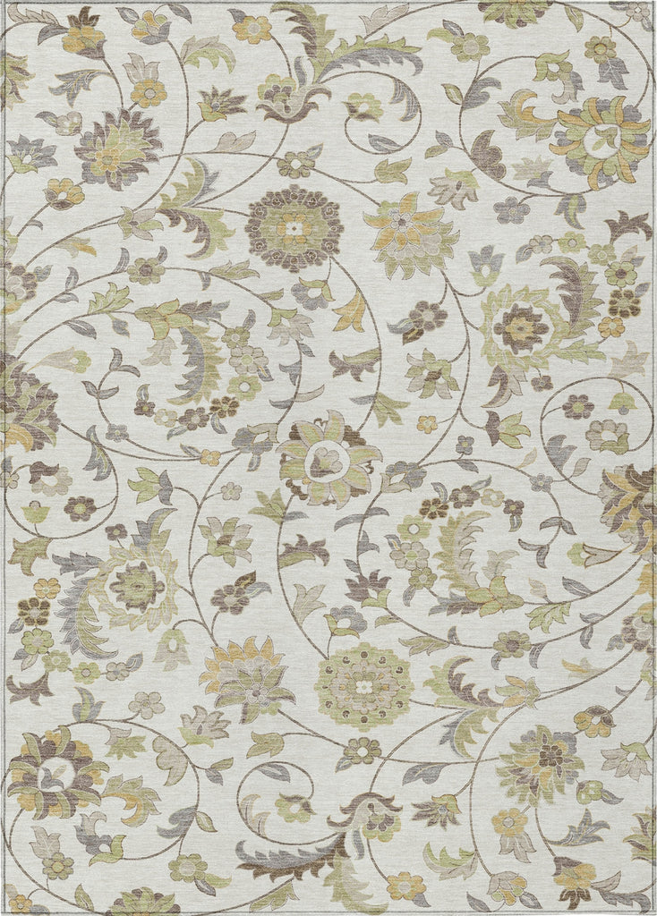 Piper Looms Chantille Floral ACN1006 Ivory Machine Washable Area Rug main image