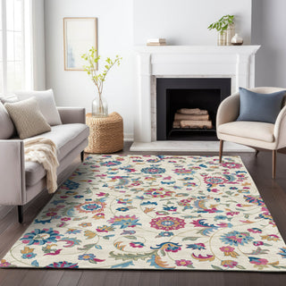 Piper Looms Chantille Floral ACN1006 Linen Machine Washable Area Rug Lifestyle Image Feature