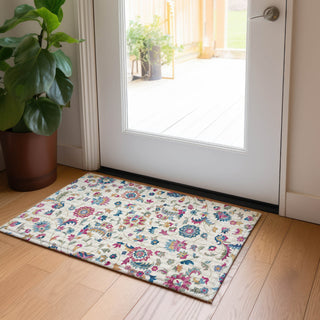 Piper Looms Chantille Floral ACN1006 Linen Machine Washable Area Rug Scatter Lifestyle Image Feature