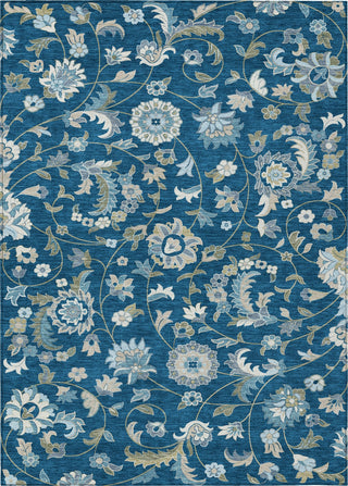 Piper Looms Chantille Floral ACN1006 Navy Machine Washable Area Rug main image