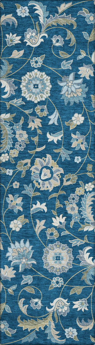 Piper Looms Chantille Floral ACN1006 Navy Machine Washable Area Rug Runner Main Image