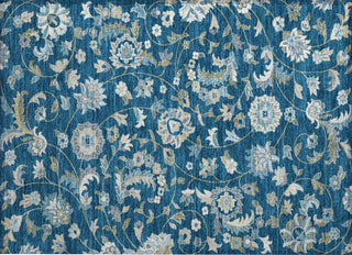 Piper Looms Chantille Floral ACN1006 Navy Machine Washable Area Rug Scatter Main Image