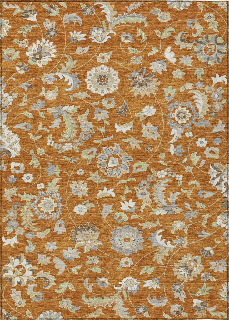 Piper Looms Chantille Floral ACN1006 Paprika Machine Washable Area Rug main image