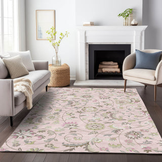 Piper Looms Chantille Floral ACN1006 Pink Machine Washable Area Rug Lifestyle Image Feature