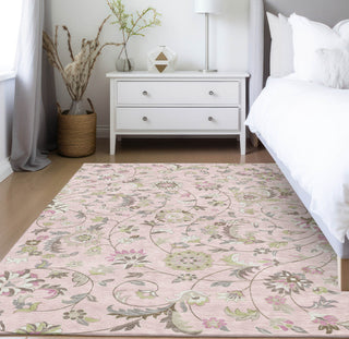 Piper Looms Chantille Floral ACN1006 Pink Machine Washable Area Rug Lifestyle Image Feature
