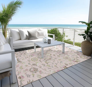 Piper Looms Chantille Floral ACN1006 Pink Machine Washable Area Rug Outdoor Lifestyle Image Feature