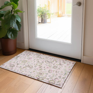 Piper Looms Chantille Floral ACN1006 Pink Machine Washable Area Rug Scatter Lifestyle Image Feature