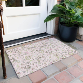 Piper Looms Chantille Floral ACN1006 Pink Machine Washable Area Rug Scatter Outdoor Lifestyle Image Feature
