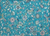 Piper Looms Chantille Floral ACN1006 Teal Machine Washable Area Rug Scatter Main Image