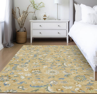 Piper Looms Chantille Floral ACN1006 Wheat Machine Washable Area Rug Lifestyle Image Feature