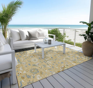 Piper Looms Chantille Floral ACN1006 Wheat Machine Washable Area Rug Outdoor Lifestyle Image Feature