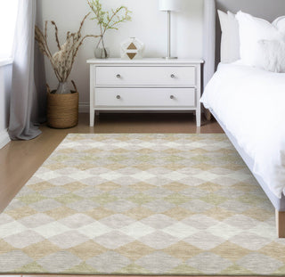 Piper Looms Chantille Geometric ACN1007 Beige Machine Washable Area Rug Lifestyle Image Feature