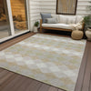 Piper Looms Chantille Geometric ACN1007 Beige Machine Washable Area Rug Outdoor Lifestyle Image Feature