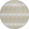 Piper Looms Chantille Geometric ACN1007 Beige Machine Washable Area Rug Round Main Image