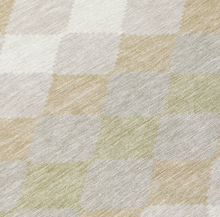 Piper Looms Chantille Geometric ACN1007 Beige Machine Washable Area Rug Swatch Image