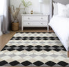 Piper Looms Chantille Geometric ACN1007 Black Machine Washable Area Rug Lifestyle Image Feature