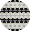 Piper Looms Chantille Geometric ACN1007 Black Machine Washable Area Rug Round Main Image