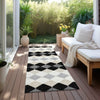 Piper Looms Chantille Geometric ACN1007 Black Machine Washable Area Rug Runner Outdoor Lifestyle Image Feature