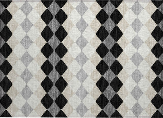 Piper Looms Chantille Geometric ACN1007 Black Machine Washable Area Rug Scatter Main Image