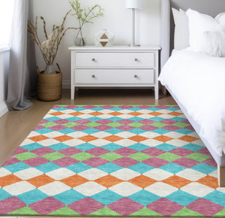 Piper Looms Chantille Geometric ACN1007 Blush Machine Washable Area Rug Lifestyle Image Feature