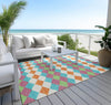 Piper Looms Chantille Geometric ACN1007 Blush Machine Washable Area Rug Outdoor Lifestyle Image Feature