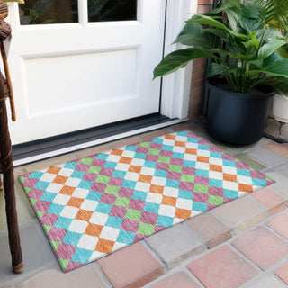 Piper Looms Chantille Geometric ACN1007 Blush Machine Washable Area Rug Scatter Outdoor Lifestyle Image Feature