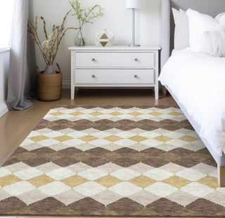 Piper Looms Chantille Geometric ACN1007 Brown Machine Washable Area Rug Lifestyle Image Feature