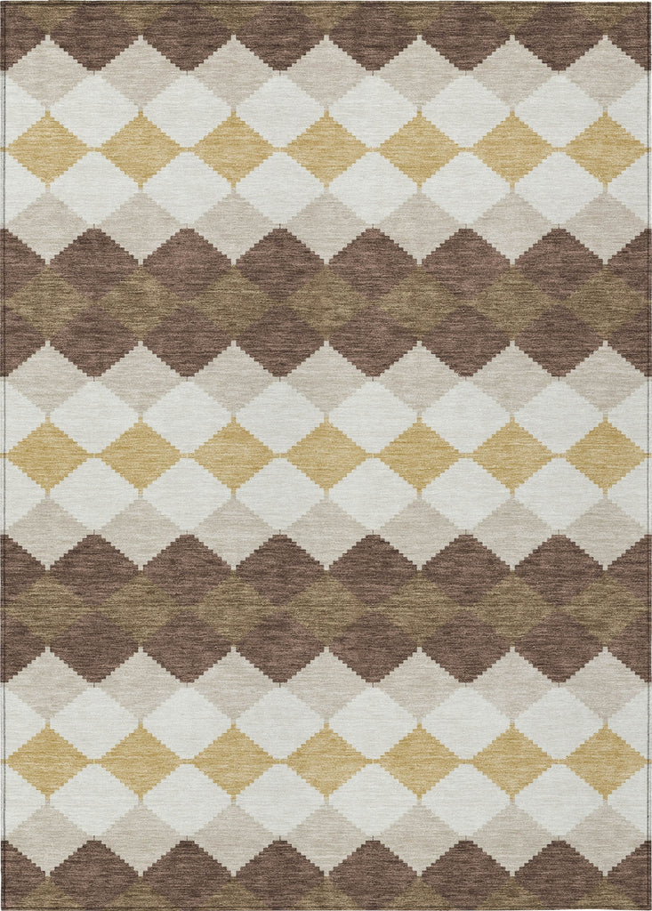 Piper Looms Chantille Geometric ACN1007 Brown Machine Washable Area Rug main image