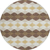 Piper Looms Chantille Geometric ACN1007 Brown Machine Washable Area Rug Round Main Image
