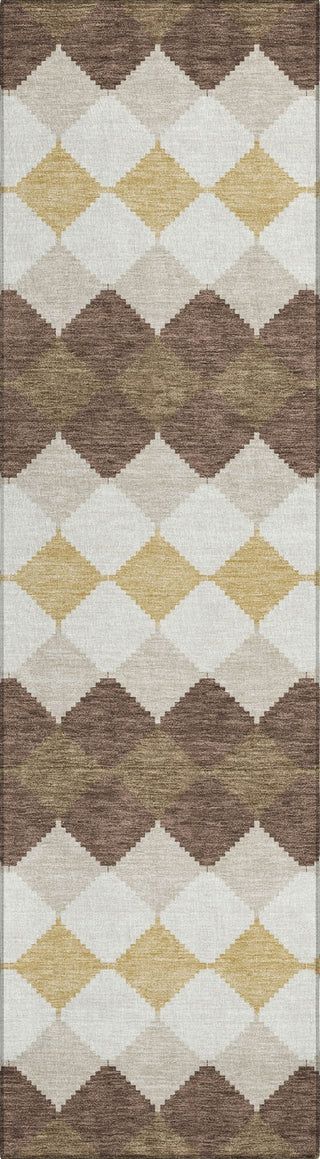 Piper Looms Chantille Geometric ACN1007 Brown Machine Washable Area Rug Runner Main Image